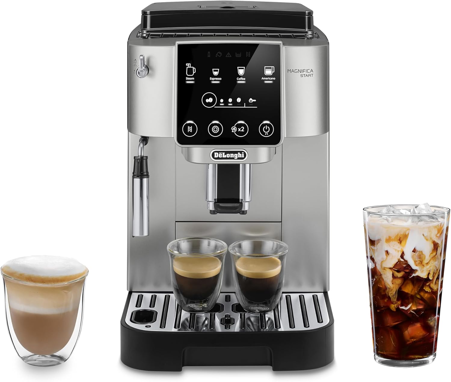 De'Longhi Magnifica Start Automatic Espresso Machine with Auto Milk Frother & Built in Grinder - 5 One-Touch Recipes, Easy-to-Clean, Home Barista Coffee Maker for Lattes, Cappuccino, Iced Coffee